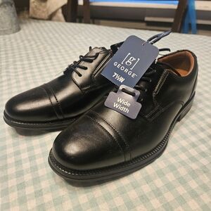 George Men's Classic Black Derby Shoes